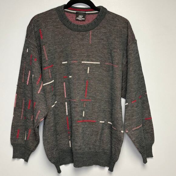 VTG Fischer Modell German Wool Grandpacore Dad Preppy Academia Sweater Sz L